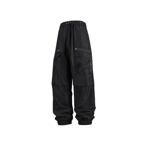 Image of Cargo Pants, Hiking Trousers Mens Cargo Joggers Outdoor Hiking Workout Athletic Casual Tapered with Multiple Pockets Black