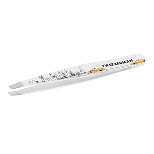 Image of Tweezerman New York City Full Size Slant Tweezer – Tweezers for Facial Hair Removal & Eyebrow Shaping for Men or Women