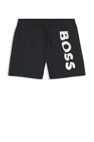 Image of BOSS Mens Octopus Contrast-Logo Swim Shorts with Full Lining Black