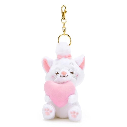 Image of Disney Store Official Marie with Heart Small Soft Toy Keyring, The Aristocats - 13cm, White Cat, Handbag and Backpack Accessory, 3+