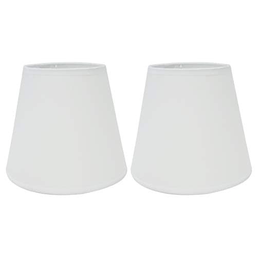 Image of Eastlion 2 Pack Lampshade E14/E27 Light for Table lamp Wall lamp Crystal Chandeliers Lamp Shades,Top 3.9 x Height 5.5 x Bottom 6.2inches White
