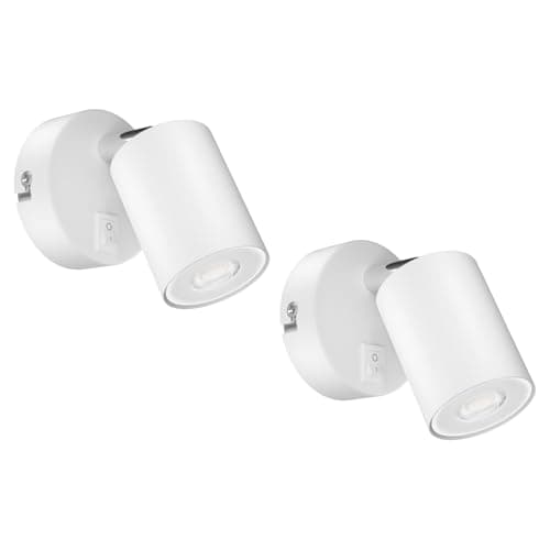 Image of ledscom.de 2 wall spot WAIKA, Single-Flame, with Switch, GU10, White matt, incl. 535lm LED GU10 lamp, White