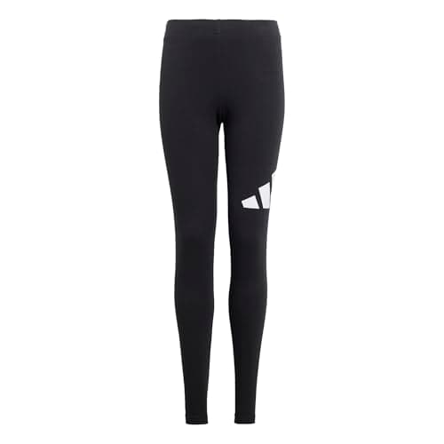 Image of adidas Girl's ESSENTIALS LINEAR LOGO LEGGINGS, black/white, 11-12 Years