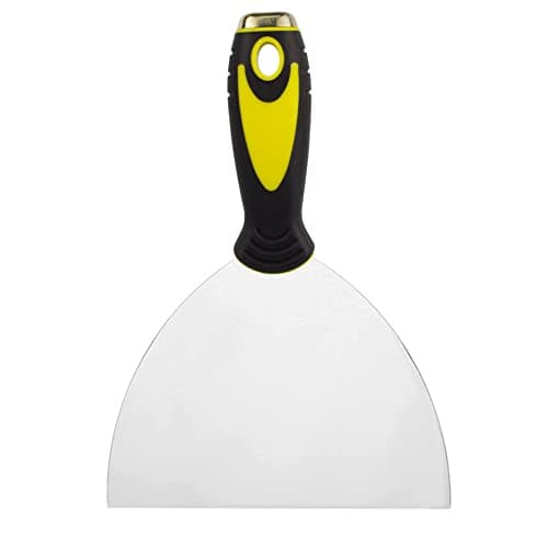 Image of Topbidetec 6" Stainless Steel Drywall Joint Knife Flexible Putty Knife with Polished Metal Putty Blade and Hammer End Handle Multi Filling Scraper Tool for Wallpaper Grout