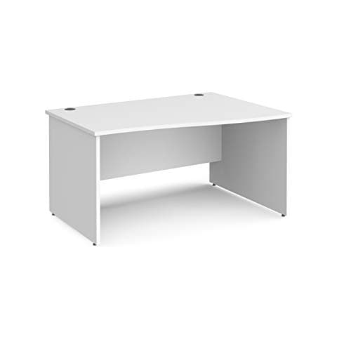 Image of Mr Office Maestro 25 right hand wave desk - with panel end leg, White, 1400