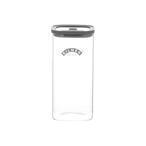 Image of Kilner Fresh Storage Jar 1.5 Litre Airtight Glass Container Durable Vacuum Seal Lid | BPA-Free Jar for Food Storage, Flour, Granola, Dry Goods, Pantry Organisation