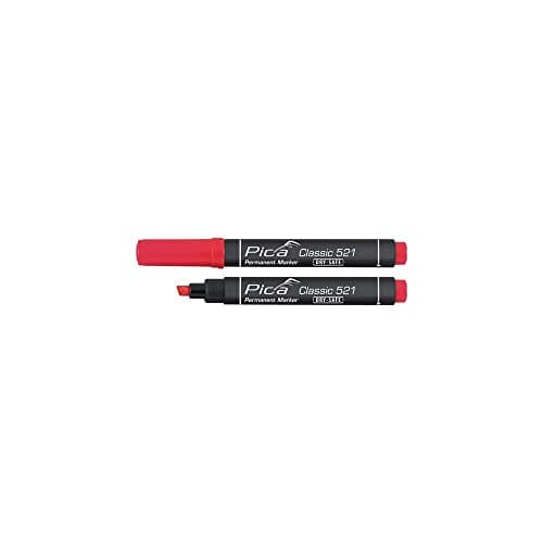 Image of Pica Classic Dry-Safe Permanent Marker Construction Tool Pen 2-6 mm Chisel Red