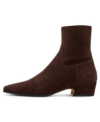 Image of Steve Madden Women's Dusty Ankle Boot, Chocolate Brown Suede, 6