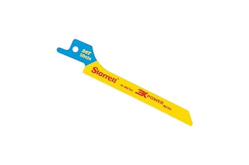 Image of Starrett Metal Cutting Reciprocating Saw Blade - 5 Pieces SB424-5 100 mm/4" Inch 24 TPI Unified Shank Scroll Cut Bi-Metal - Compatible with Bosch Dewalt Makita & Many Others