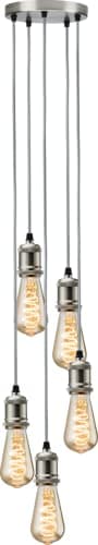 Image of Calla - 230V E27 Vintage 5 Light Pendant - Brushed Chrome