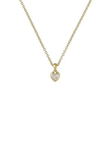 Image of Ted Baker Harlow Mini Crystal Heart Pendant Necklace for Women (Gold/Crystal)