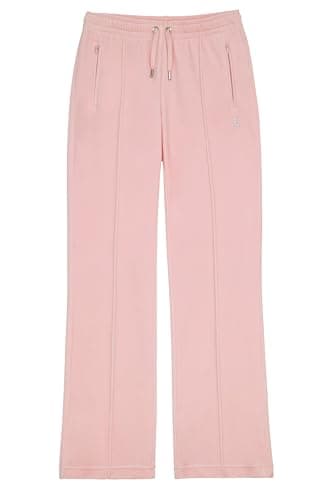 Image of Juicy Couture Velour Track Trousers with Diamante Branding, Almond Blossom, M