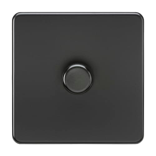 Image of Knightsbridge SF2181MBB Screwless 1G 2-Way 10-200W (5-150W LED) Trailing Edge dimmer, 230 V, Matt Black