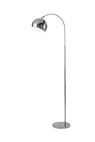 Image of Lighting Collection Modern and Sleek 1 Light Rotary Arch Floor Lamp with Adjustable Dome Shaped Shade, Chrome