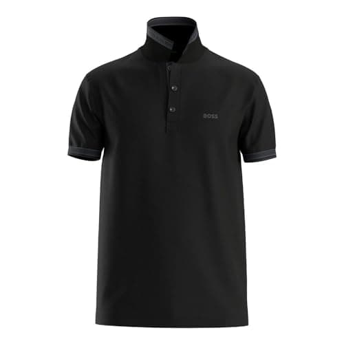 Image of BOSS Men's Paddy Curved Polo Shirt, BLACK, XL