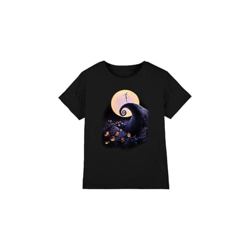 Image of The Nightmare Before Christmas Boys Poster Unisex Kids T-Shirt, Black, 7-8 Years UK