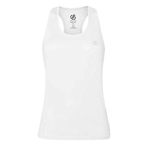 Image of Dare 2b Womens Modernize II Lightweight Yoga Sports Mesh Vest | Sweat Wicking Antibacterial Quick Dry Fabric Tank Top for Working Out | Sleeveless Loose Stretchable Gym Shirt Activewear White