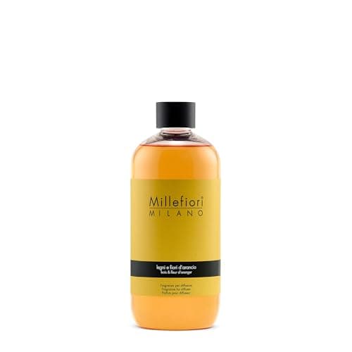 Image of Millefiori Milano Legni and Fiori D'arancio Natural Refill For Diffuser, Yellow, 7.6 x 6.5 x 17.7 cm