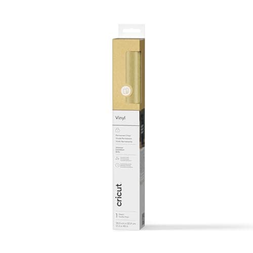 Image of Cricut Permanent Adhesive Vinyl Sheet | 30.5 cm × 1.2 m | Shimmer Gold | Self-Adhesive Vinyl for All Cutting Machines