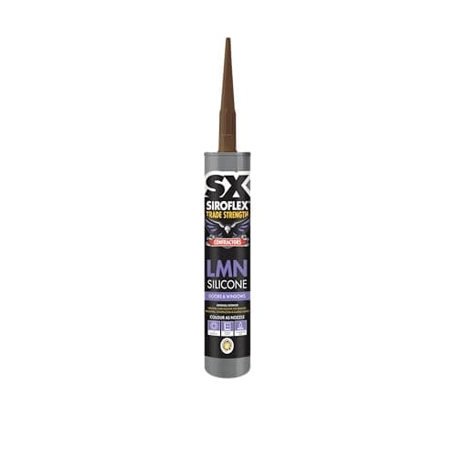 Image of SX Siroflex Rosewood LMN Formula Silicone 300ml – Waterproof, Flexible Sealant for Windows, Sanitary, Glazing & Building Joints – Indoor & Outdoor Use