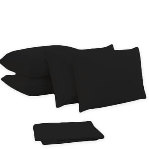 Image of Pillowcases - 4 Pack Housewife Pillowcase Set | Envelope Closure | Ultra Soft Easy Care 100% Egyptian Cotton Plain Pillow Case Cover For Bedroom - 50 X75cm (Black)