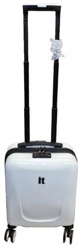 Image of it luggage 15" Delightful Underseat Lightweight Suitcase 8-Wheel Hard Carry-On TSA 44 x 36 x 20cm White Easyjet Approved (White Gloss) Carry On Approved Suitcase