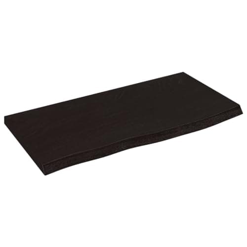 Image of vidaXL Solid Oak Wood Wall Shelf in Dark Grey - ic Styled, Versatile Storage with Live Edge, Ideal for Living Room, Office or Kitchen