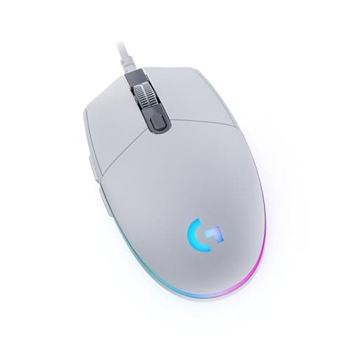 Image of Logitech G203 Lightsync Gaming Mouse with Customizable RGB Lighting, 6 Programmable Buttons, Gaming Grade Sensor, 8K DPI Tracking, Lightweight - White