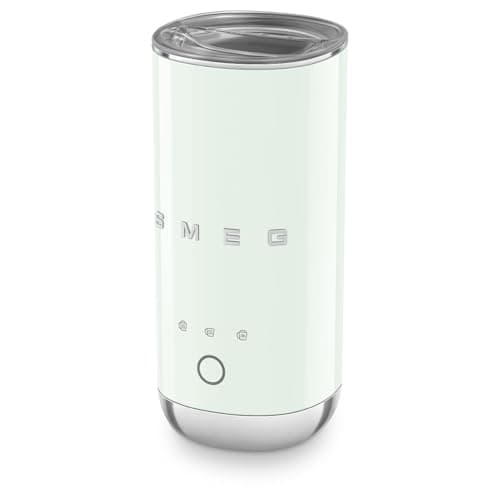 Image of Smeg MFF02PGUK Retro 50s Style Mini Milk Frother, Pre Set Functions, Manual Function, 500W, Pastel Green
