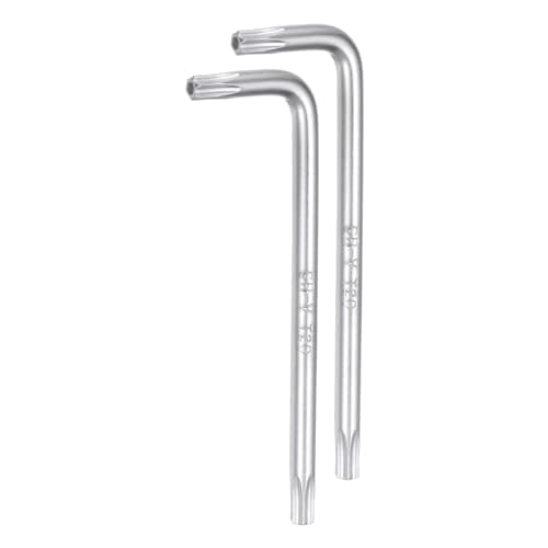 Image of sourcing map 2pcs T20 Tamper Proof Torx Star Key Bit Wrench 2.64" L-Shaped 6 Points Wrenches Chrome-Vanadium Steel Hand Tool for Automotive/Home Repairs