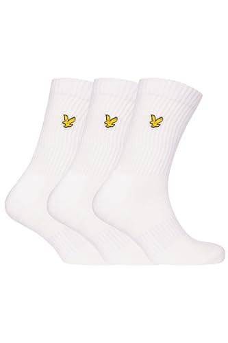 Image of Lyle & Scott Men's Hamilton Plain Sports Socks, White (Bright White 5073), One Size (Manufacturer Size: 7-11)