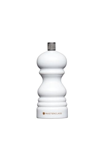 Image of MasterClass Pepper Mill or Salt Grinder with Interchangeable Cap, Plastic, White, 12 cm