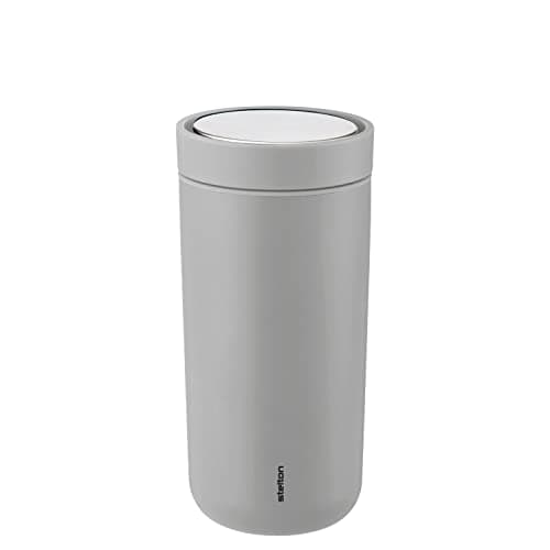Image of Stelton to Go Click Vacuum Insulated Travel Mug, 0.4L, Soft Light Grey – Reusable Coffee & Tea Cup with 360-Degree Smart Click Function for Hot & Cold Drinks
