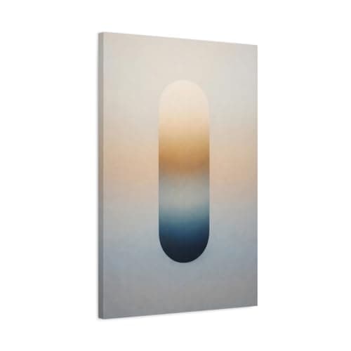 Image of YESARTYES Abstract Gradient Block Orange Blue - Canvas Wall Art Print 20×30 inch (50×75 cm) - Vertical / 1.25 inch (3 cm)
