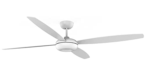 Image of FORLIGHT Kudari 4 Blade Ceiling Fan White, Sandblasted