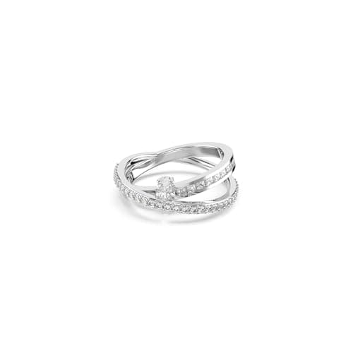 Image of Swarovski Hyperbola Ring, Clear Mixed-Cut Stones in a Rhodium-Finished Setting, Size P 1/2, Part of the Hyperbola Collection