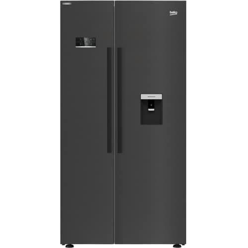 Image of Beko 576 Litre Side By Side American Style Fridge Freezer - Black