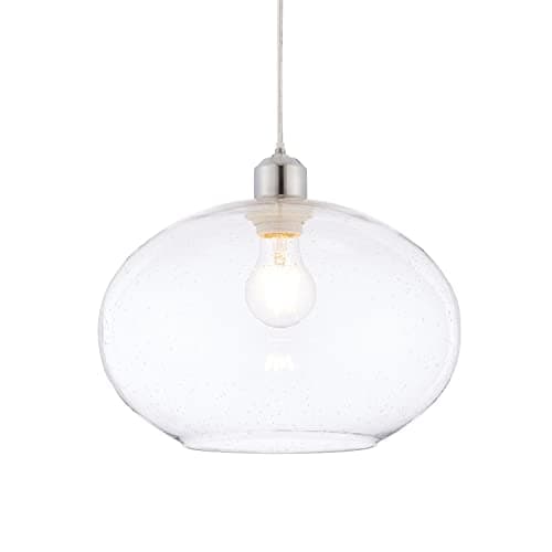 Image of National Lighting Trent Modern Decorative Clear Glass Globe Ceiling Pendant Light with Bubble Effect Shade E27/B22