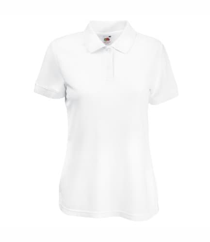 Image of Fruit of the loom Lady-Fit 65-35 Womens Polo T-Shirt - Large - White