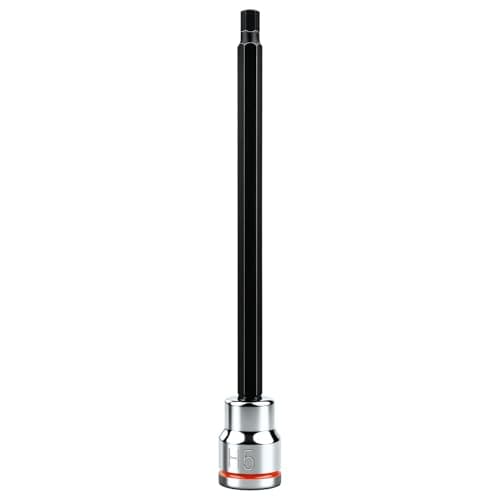 Image of JUJIAN TEC 3/8 Inch Drive Long Hex Bit Socket, H5, Full Polished, Premium CR-V & S2 Alloy Steel Head Made for Auto/Mechanical