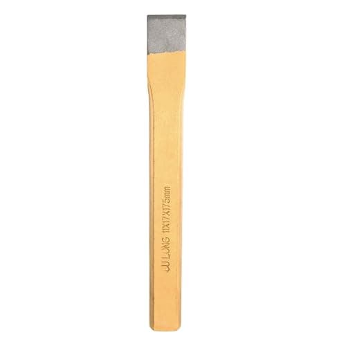 Image of sourcing map Cold Chisel 17mm Wide 175mm Long Alloy Steel High Hardness Heat Treated Heavy Duty Flat Cold Chisel for Cutting Rivets Iron Steel Bronze Copper Rods Bolts, Gold Gray