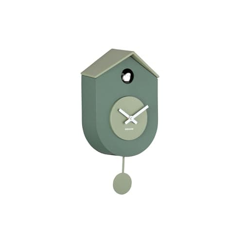 Image of Karlsson Grato Cuckoo Wall Clock with Swinging Pendulum (Jungle Green & Grayed Jade)