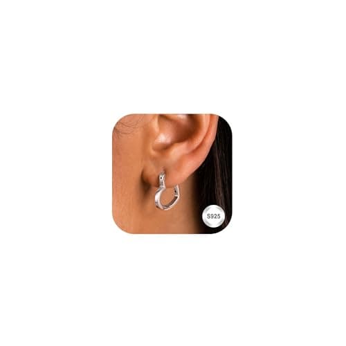Image of Adramata 925 Sterling Silver Heart Hoop Earrings - 14K Gold Plated Huggie Sleeper for Women and Girls - Lightweight