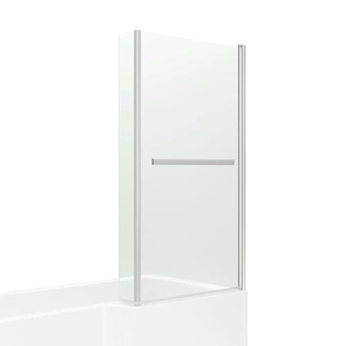 Image of 805 x 1400mm Bathroom L Shape Bath Shower Glass Screen with Towel Rail