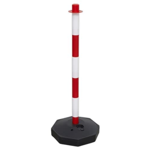 Image of Red/White Post with Base
