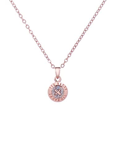 Image of Ted Baker Elvina Enamel Mini Button Pendant Necklace For Women (Rose Gold/Silver Glitter)