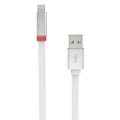 Image of Scosche 1.82 m FlatOut Charge and Sync Cable with LED Indicator for Lighting Devices - White