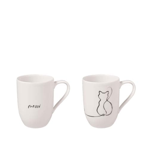 Image of Villeroy & Boch – Statement Mug Set Cat 2 pcs., 280 ml, Premium Porcelain, White