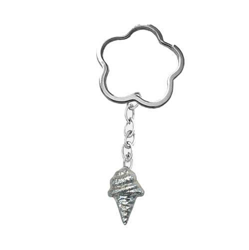Image of Z45 Whippy Ice Cream English Pewter Emblem Keyring, Cloud Shaped, Handmade in Sheffield, 5cm