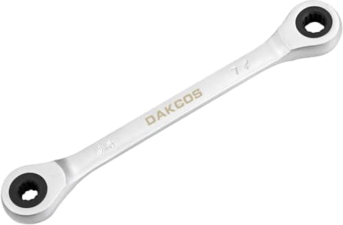 Image of DAKCOS 6x7mm Combination Ratchet Spanner 2-in-1 Double End Ring Ratchet Spanner Wrench CR-V with Matt Chrome Finish